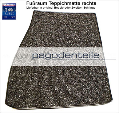 Teppich Fu�raum Mercedes 230 SL Pagode rechts 